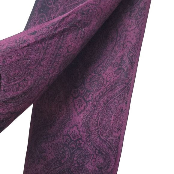 NWT - Saddlebred Purple & Black Paisley Scarf 74" Long 12.25" Wide Frayed Ends P - Picture 8 of 15